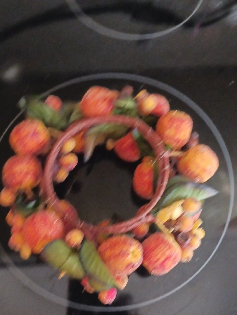 Autumn Harvest Fruit  Decorative Mini Wreath - Orange 🍊🥭🌿🍊🌿🥭